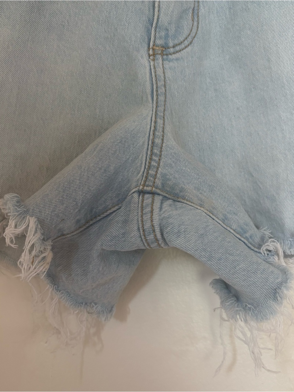 Universal Thread Light Blue High-Rise Denim Shorts with Frayed Hem - Picture 8 of 12